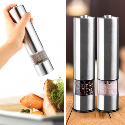 Electric Salt and Pepper Grinder on a kitchen counter