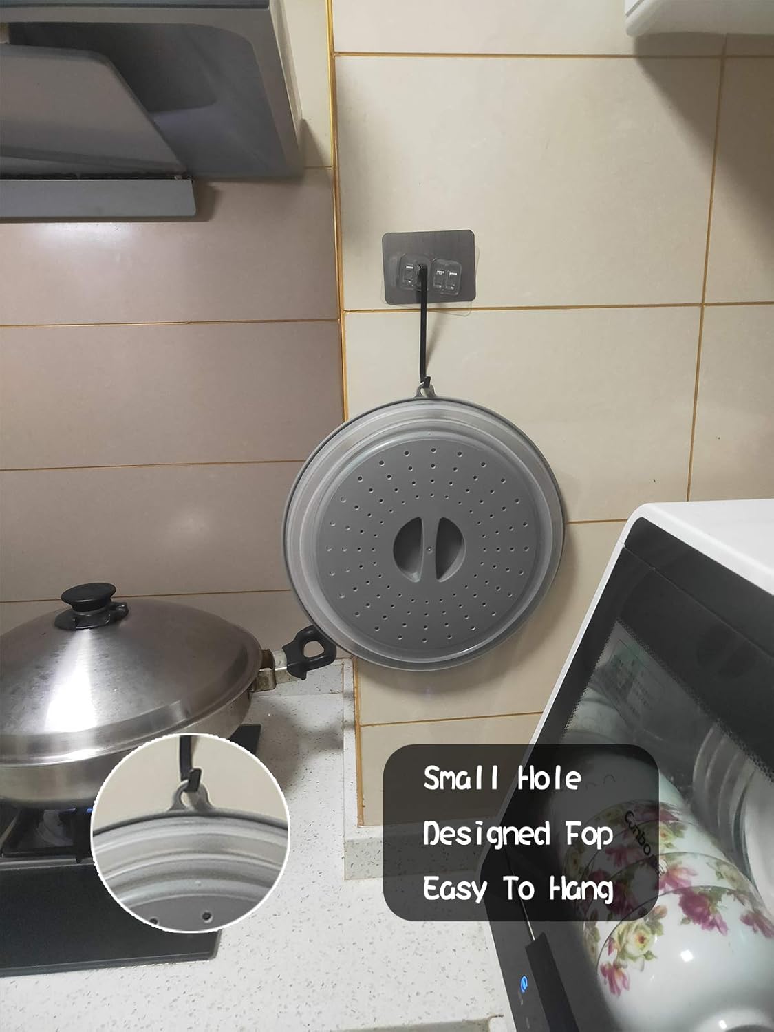 Collapsible Microwave Cover in red